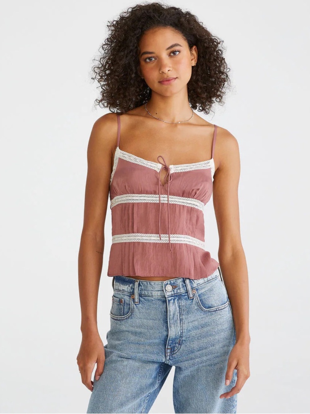 Aeropostal Camisole with Cream Lace Trim